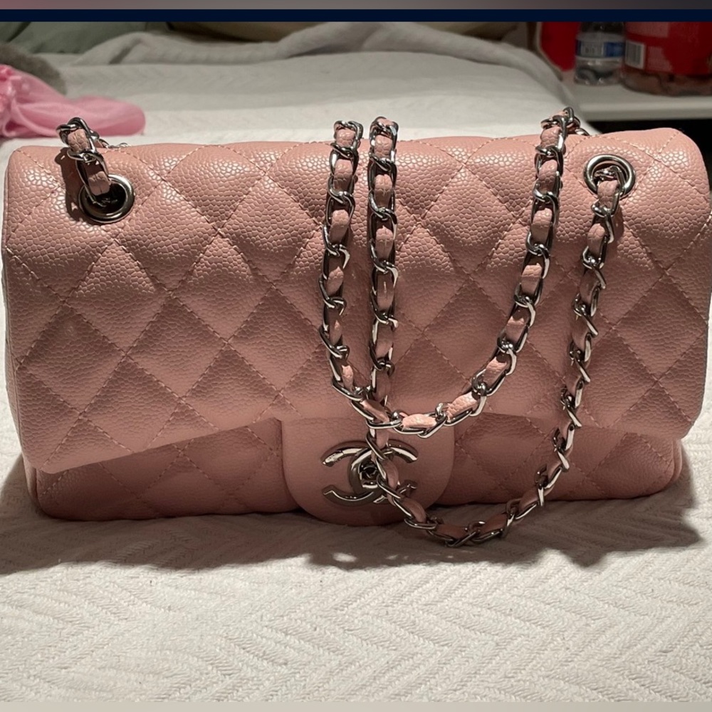 Channel Lambskin Gold-Tone Light pink Flap Bag
